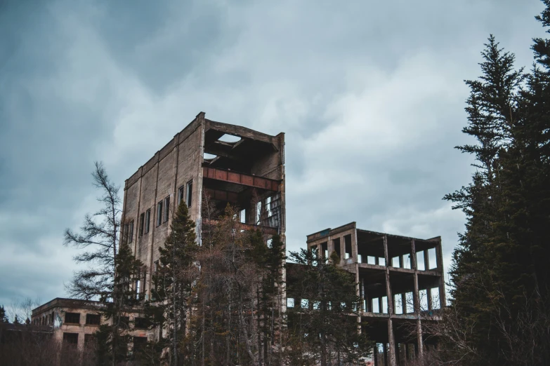 a very old building on a partly cloudy day