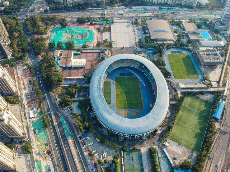 aerial po of the alliant stadium in seattle, washington