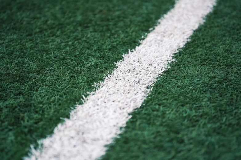 the stripe on a field with green grass