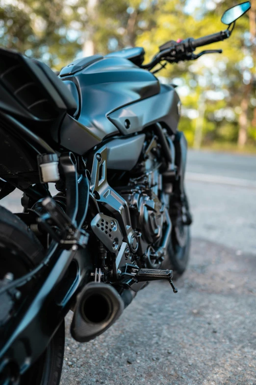 a close up of a motorcycle with a light on