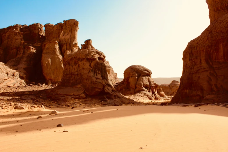 some rocks that are very large and rock formations