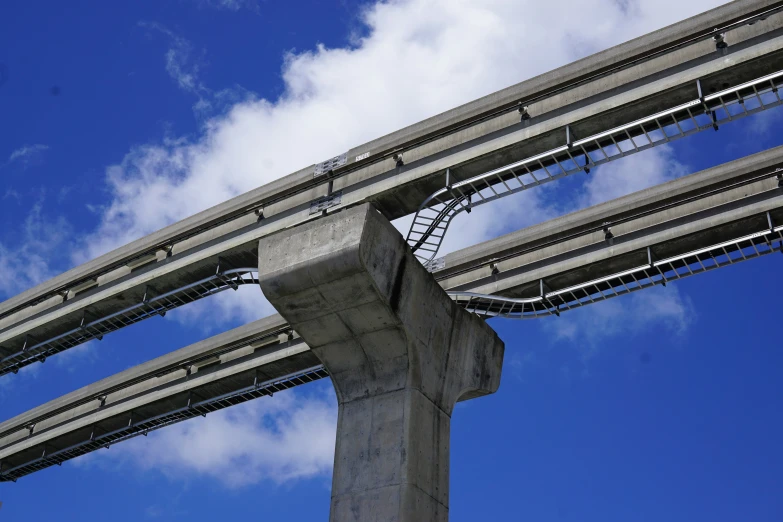 the bridge is built and spangled into the sky