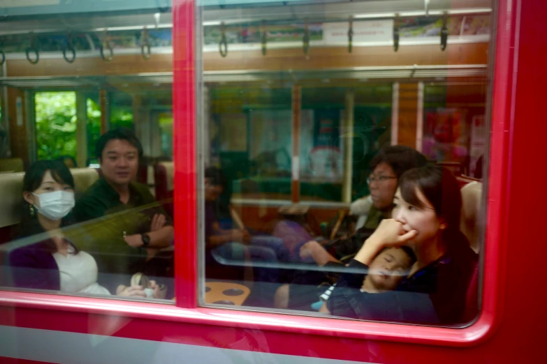 people are traveling in the train during the corona lockdown