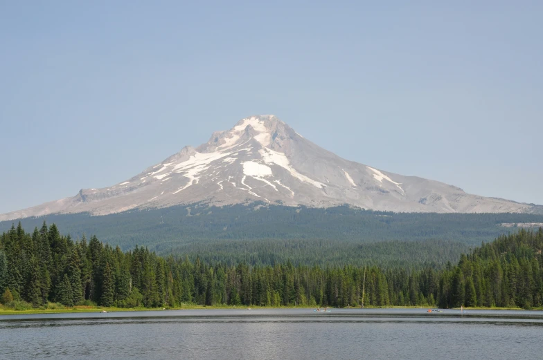 a large white mountain with a clear sky in the background