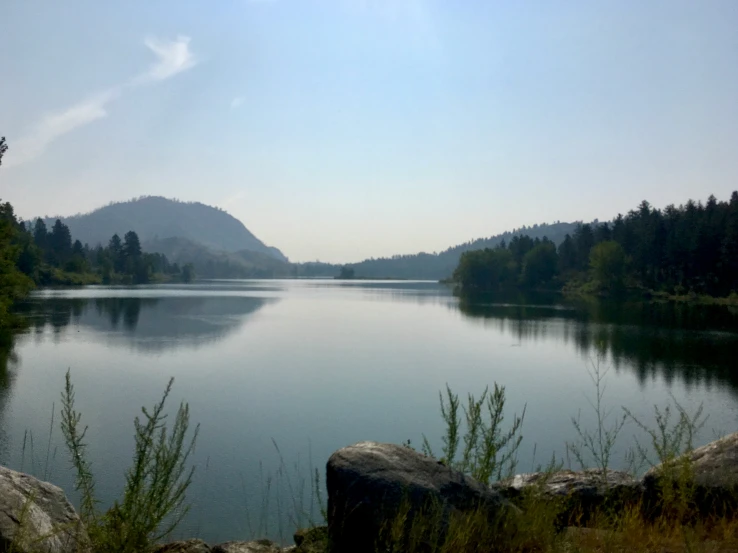 a beautiful scene looking out over a body of water