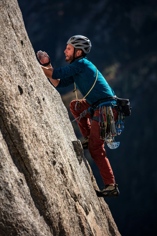 a climber trying to gain his climbing ss