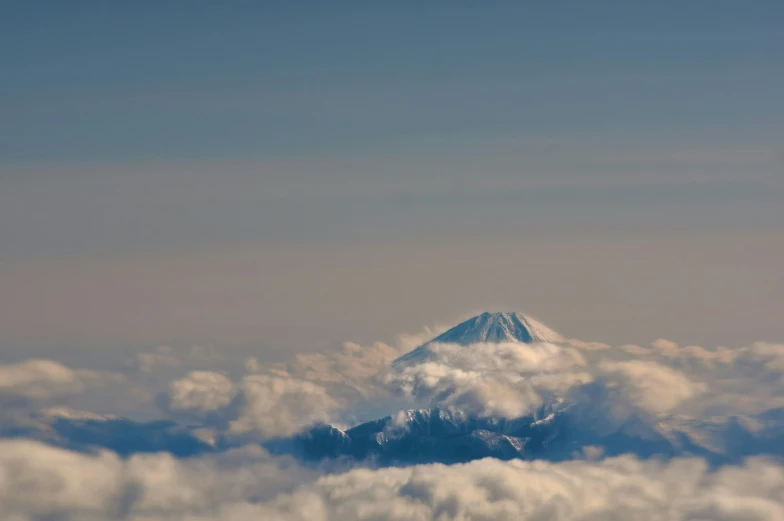 an airplane flying in the air above clouds