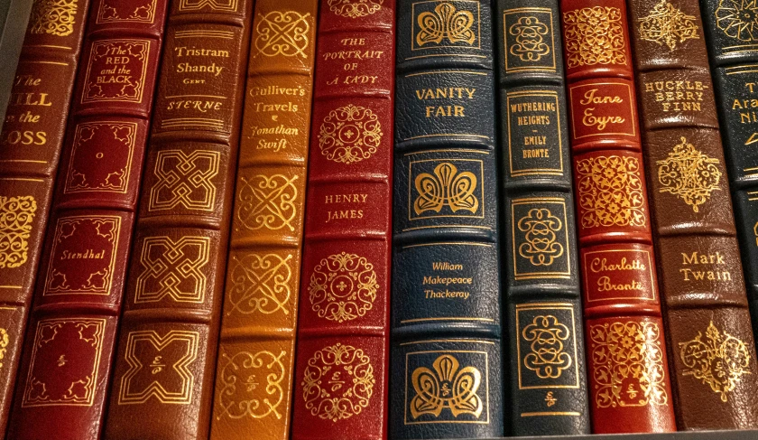 a book case holding twelve different colored books