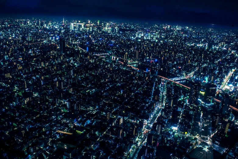 an image of the skyline in tokyo at night