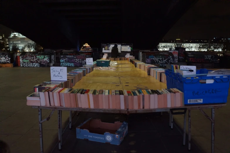 there is a table that is covered in books