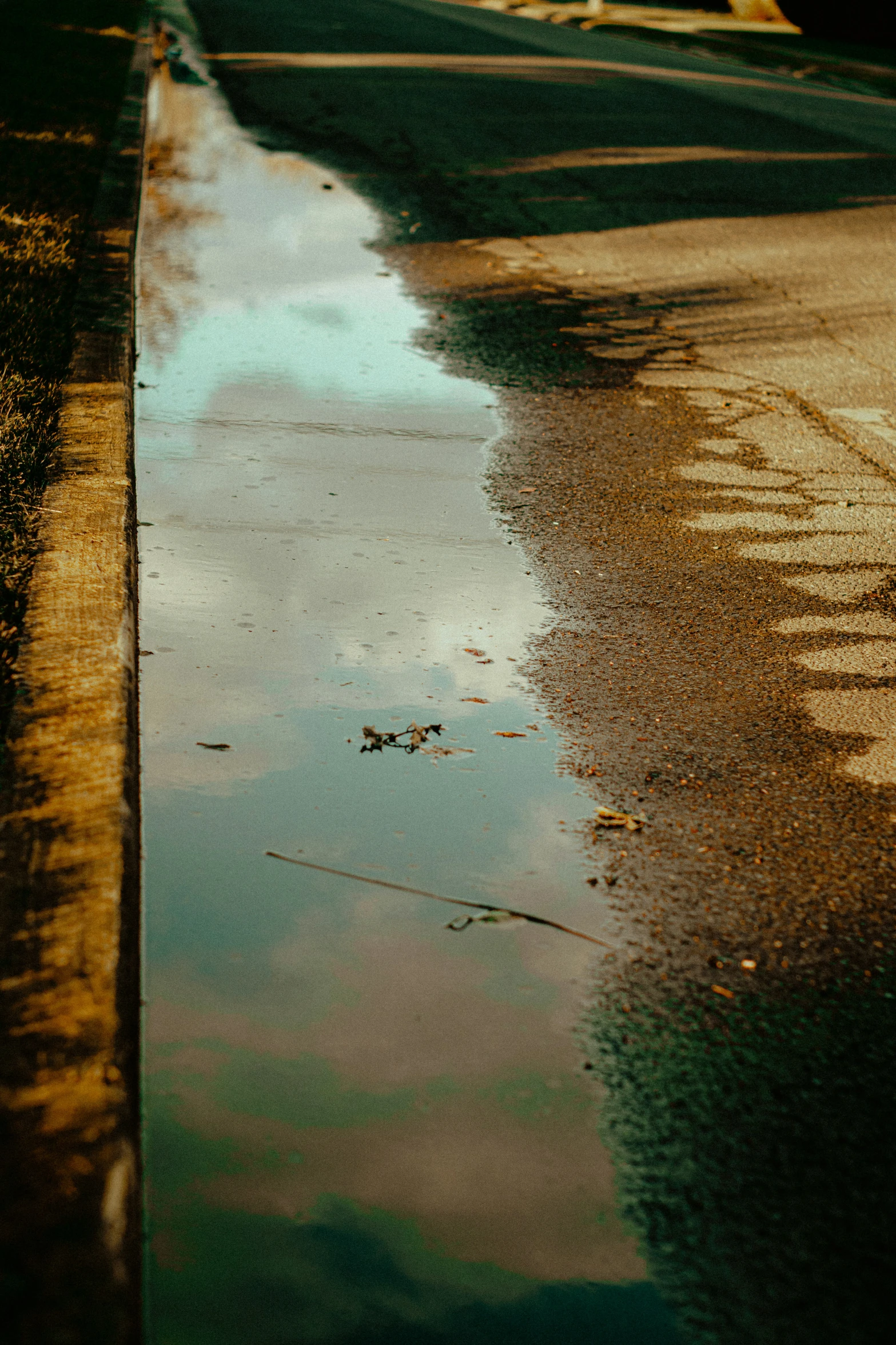 the reflection of a building in the water