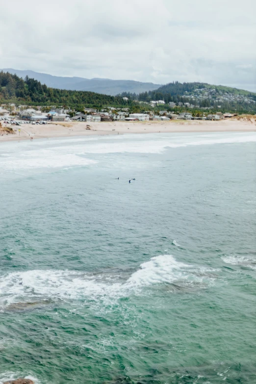 a surfer with board in the water on an ocean