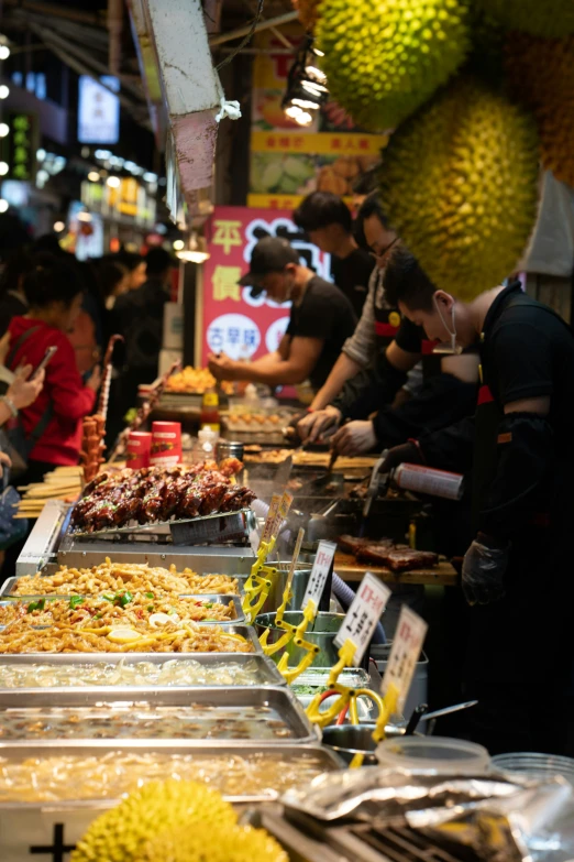 food on display at an asian food market