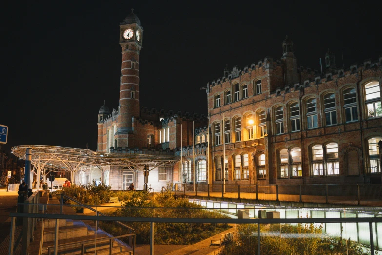 a building with a clock tower in the center