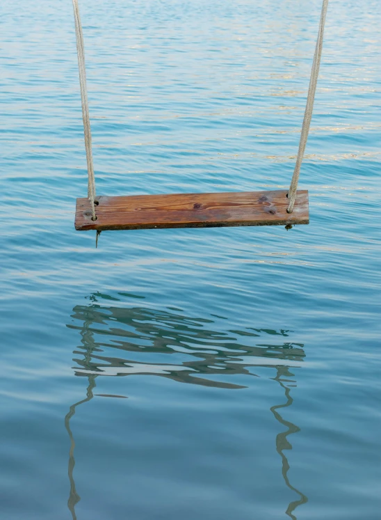 a wooden bridge in a body of water