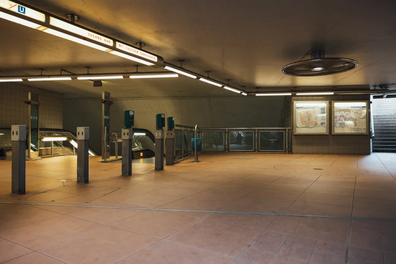 a empty underground space with only a few windows