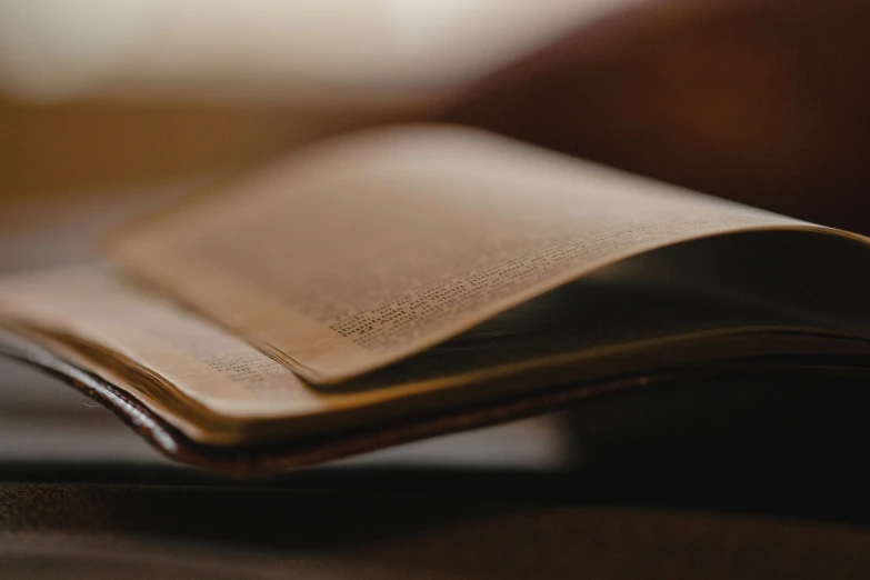 an open book on a table