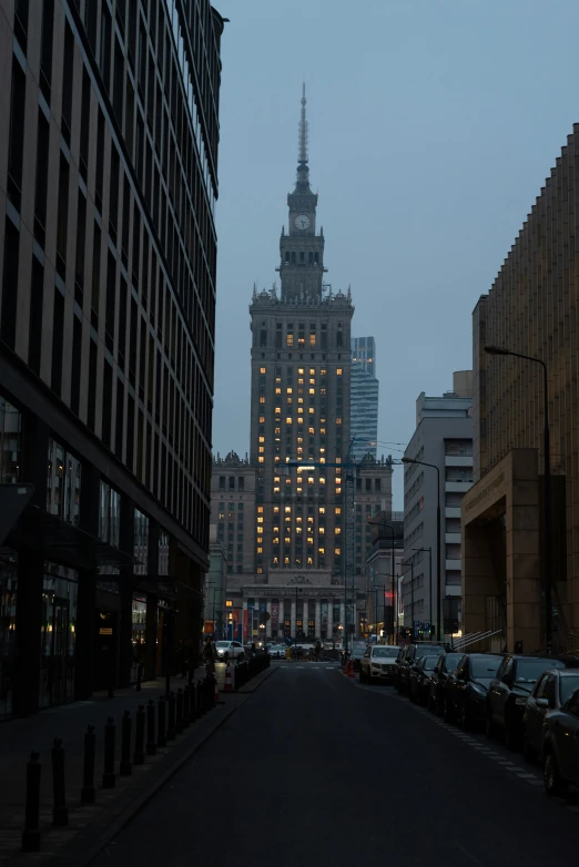 buildings on the opposite side of a street