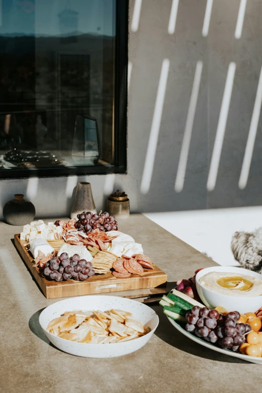 food being served on large plates at a table