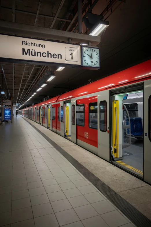 the train is stopped at the station for passengers to board