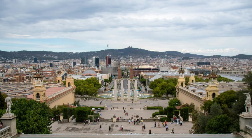 a picture taken looking down on the city from above