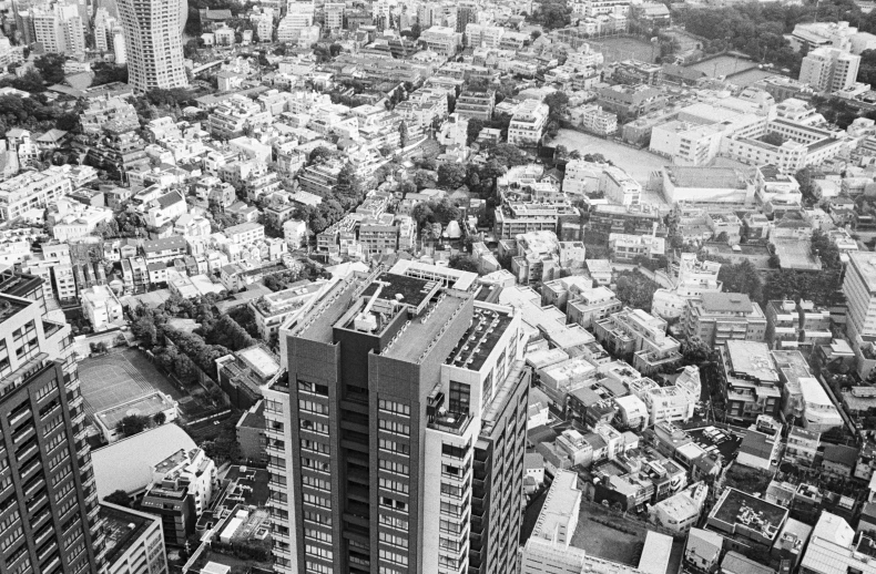 an aerial po of cityscape taken from above