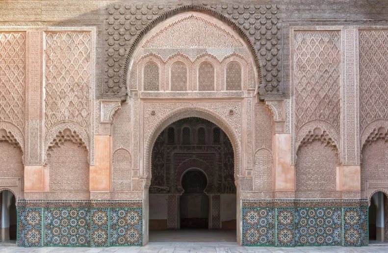 archway with patterns and arches at a building