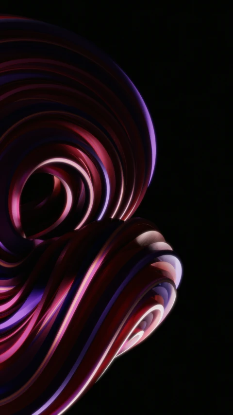 a purple, pink and black abstract art in the dark