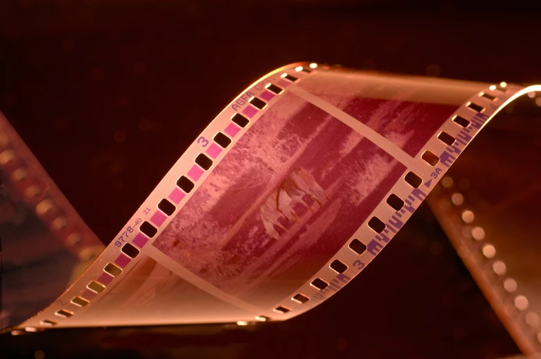 film strips that are sitting on a table