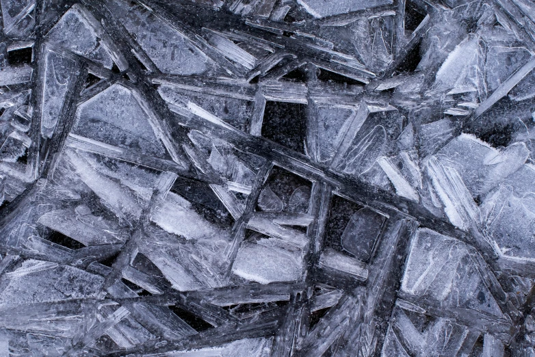 a close - up s of ice and sticks