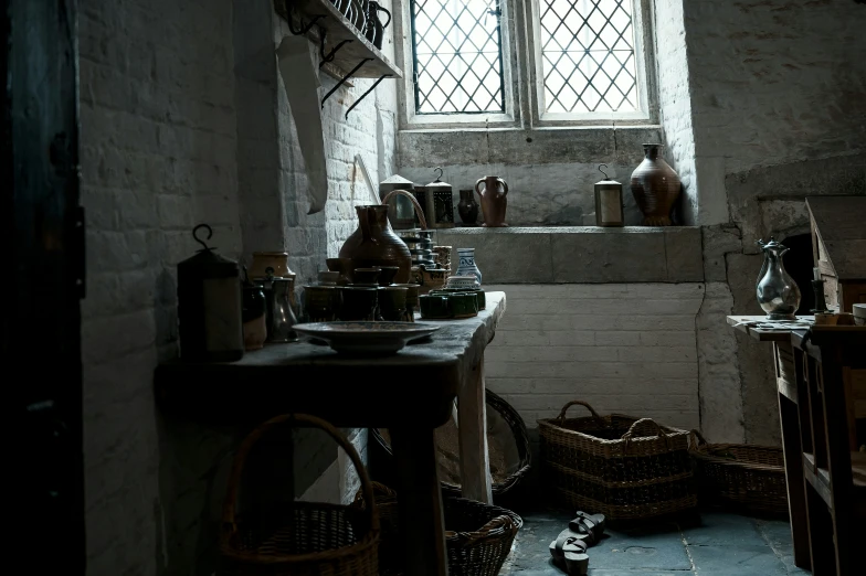 an image of a table and shelf in a room