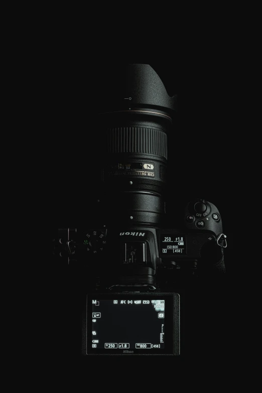 the lens is shown on top of the camera