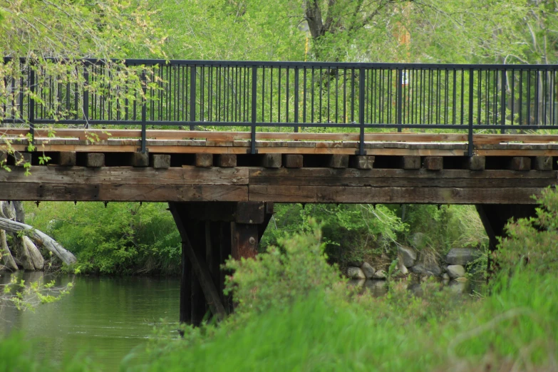 the fence and pillars are used to make the wooden walkway