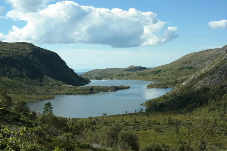 the water is calm in the valley