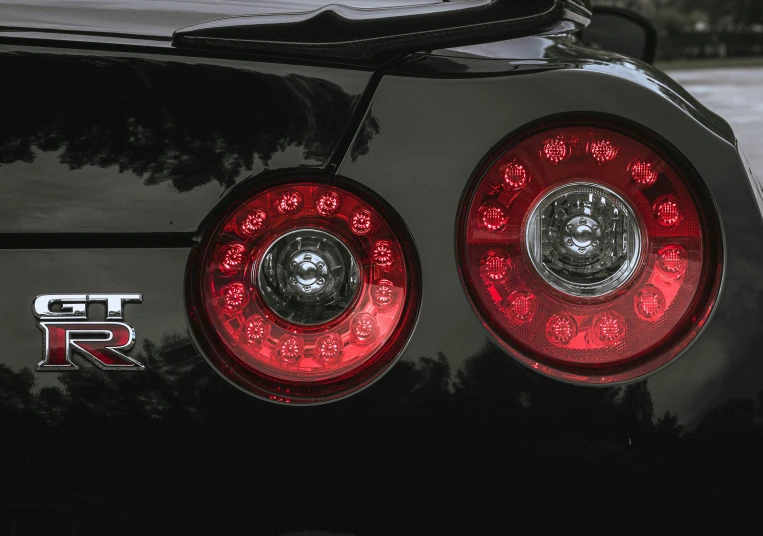 the tail lights on a sports car are red