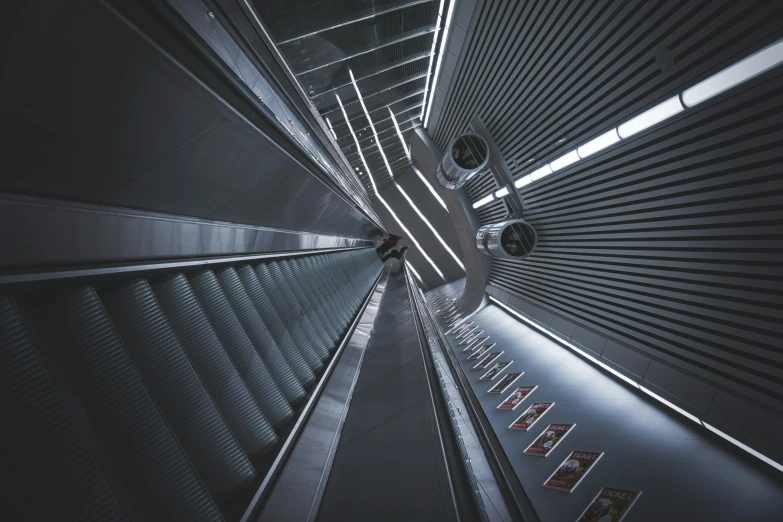 the inside of a building showing all its metal surfaces