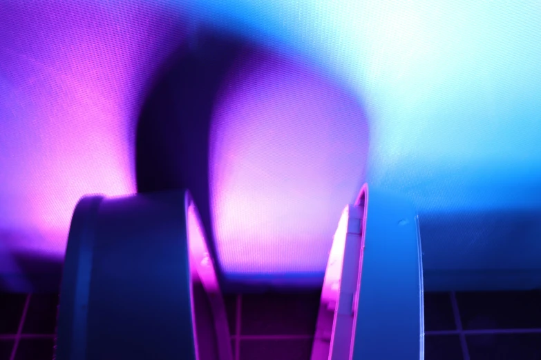 some kind of art with purple and blue lights