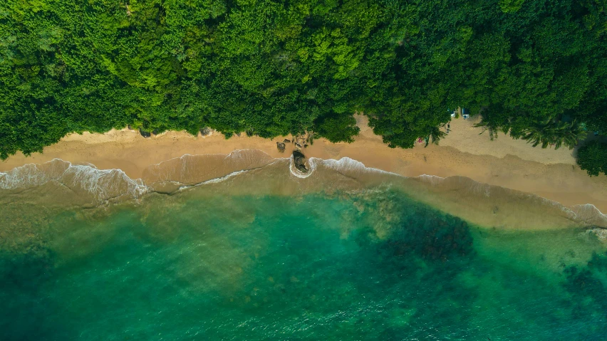 view from above of ocean and land from top of mountain