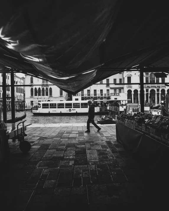 the man is walking away from his train