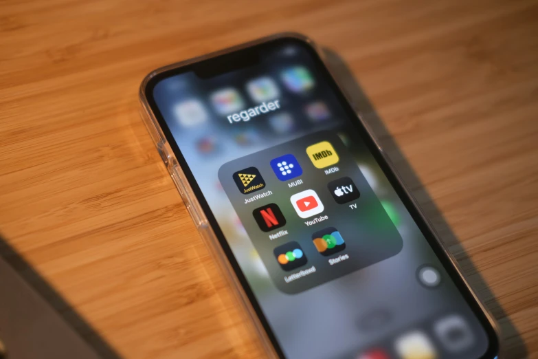 the home screen of an iphone is open