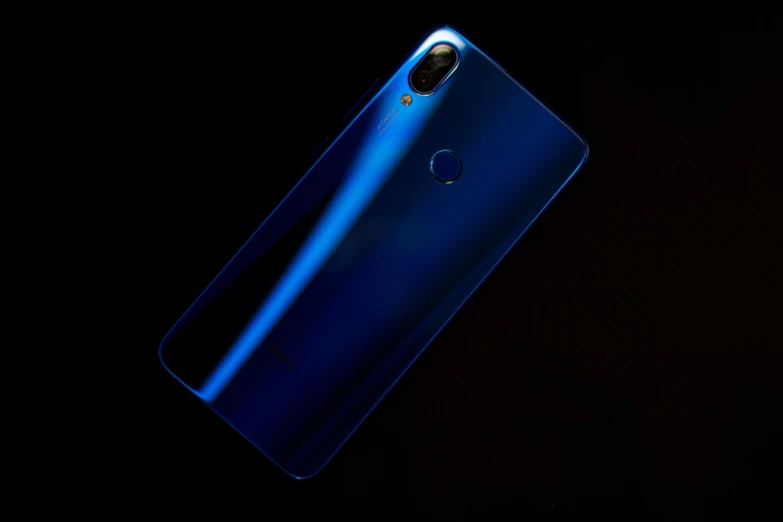 a blue and black po of the rear side of an oppo