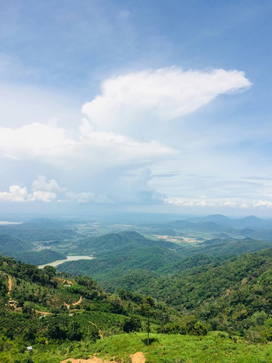 a beautiful landscape, with lots of trees and land below