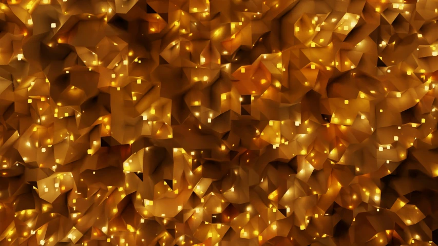 a colorful image of a pattern made from gold colored cubes