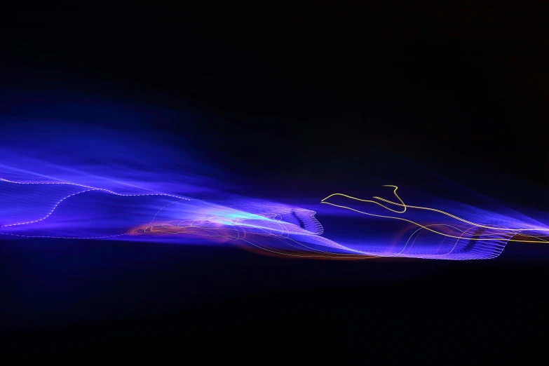 light painting depicting an octo being caught by a kite