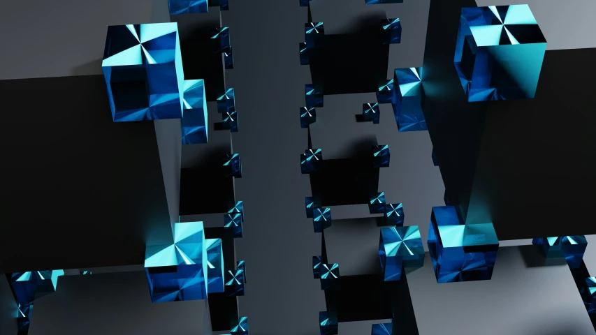 an abstract background of blue glass shapes