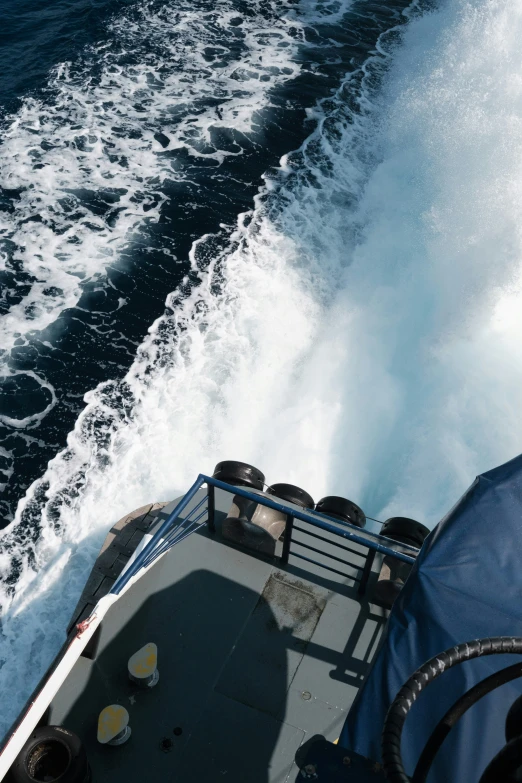 a boat with the ocean in the background