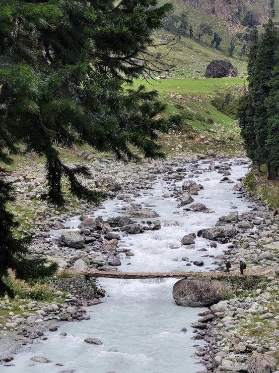 river moving through area that appears to be mountainous