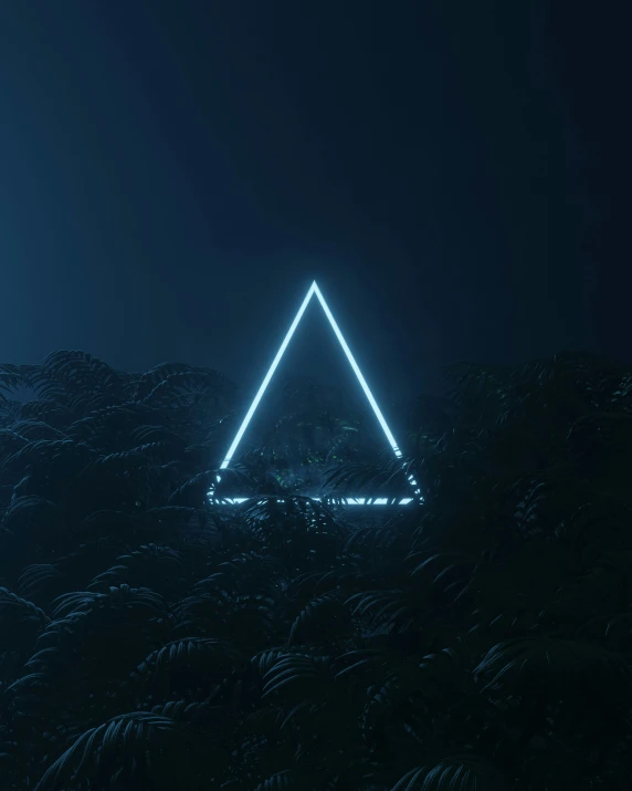 a triangular shape shaped structure with neon lights