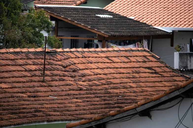 three rooftops are shown with multiple tops