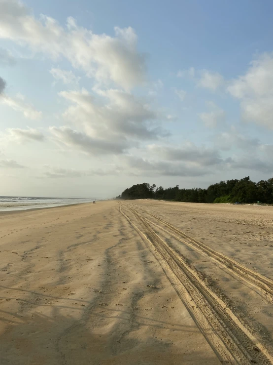 the sky and the sand at the beach